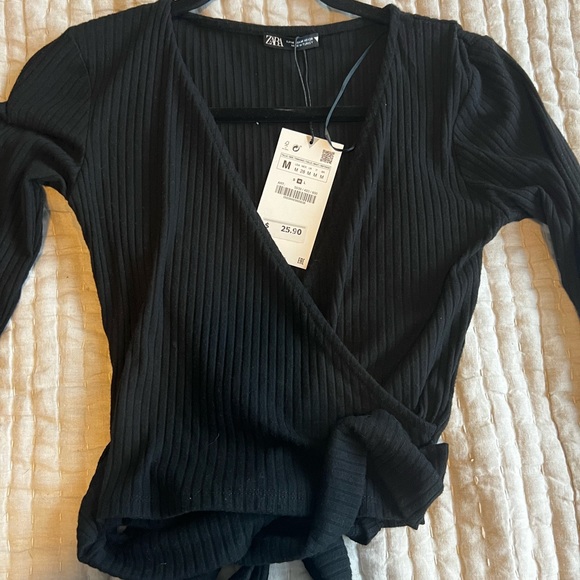 Zara Tops Zara Cross Wrap Crop Top Poshmark